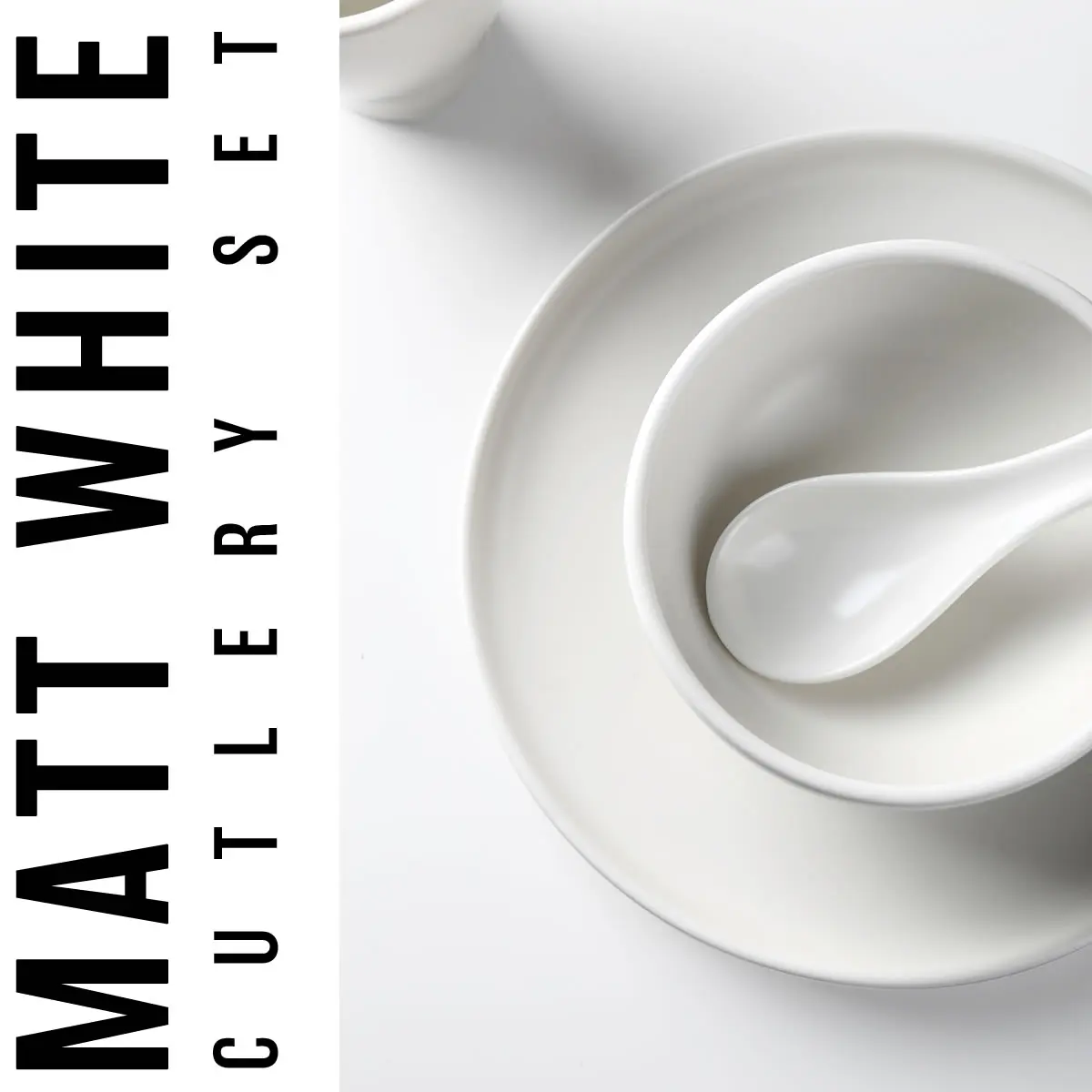 Factory direct matte white ceramic dinnerware sets,ceramic dishes and plate and porcelain rice bowl,tea cup for restaurant