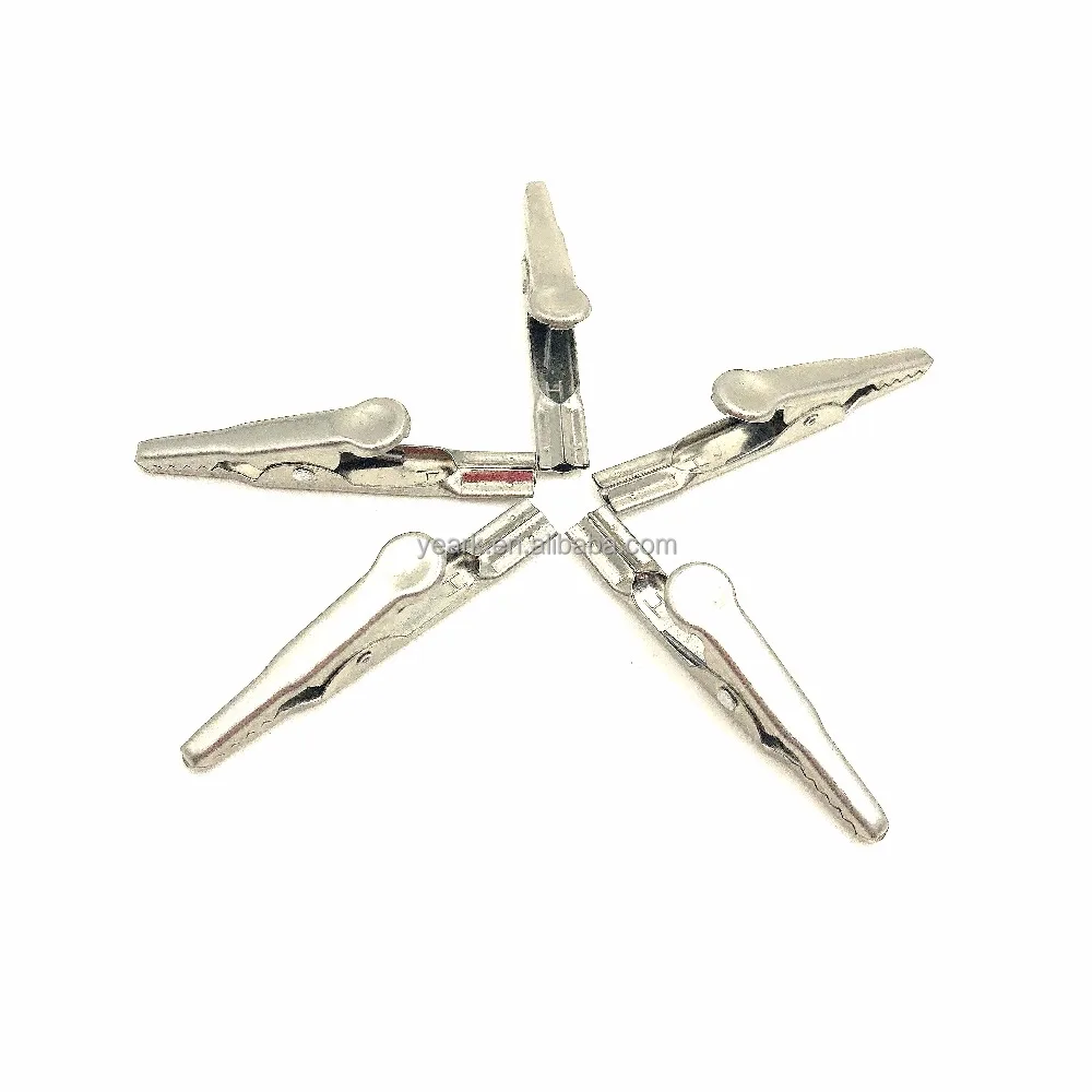 YAERK 2mm crimping mini alligator test clip with screw