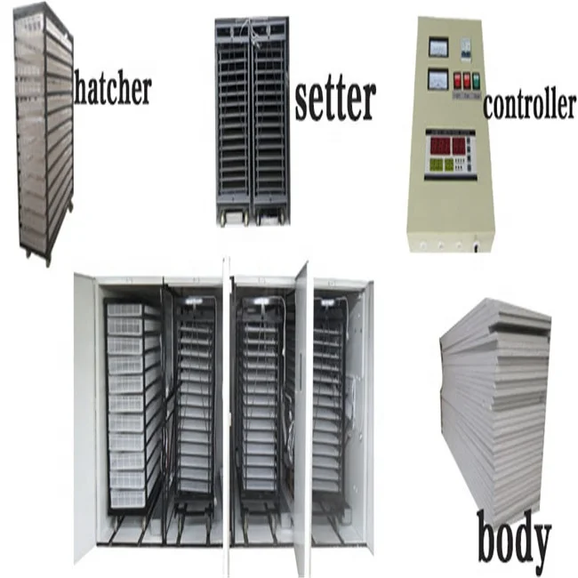 Large capacity setter and hatcher combined automatic 20000 chicken eggs incubator with eggs trolley