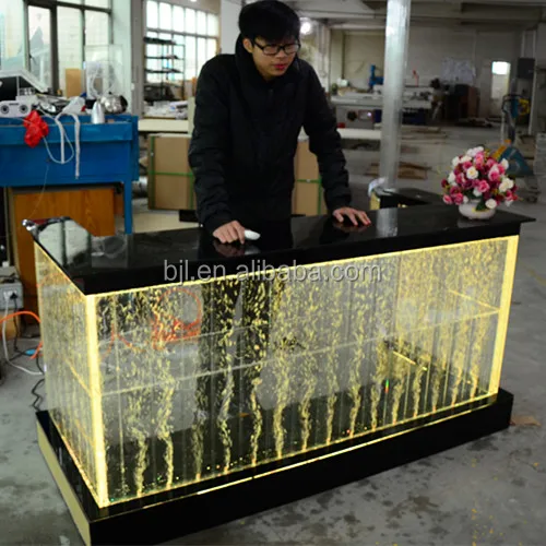 
modern fashionable beauty aquarium LED acrylic counter night club bar furniture 