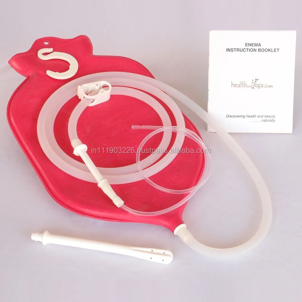 4 Quart Liter Medical High Grade Enema kits sets/ Rubber Latex, water coffee enema bag organic kit for home colon cleansing