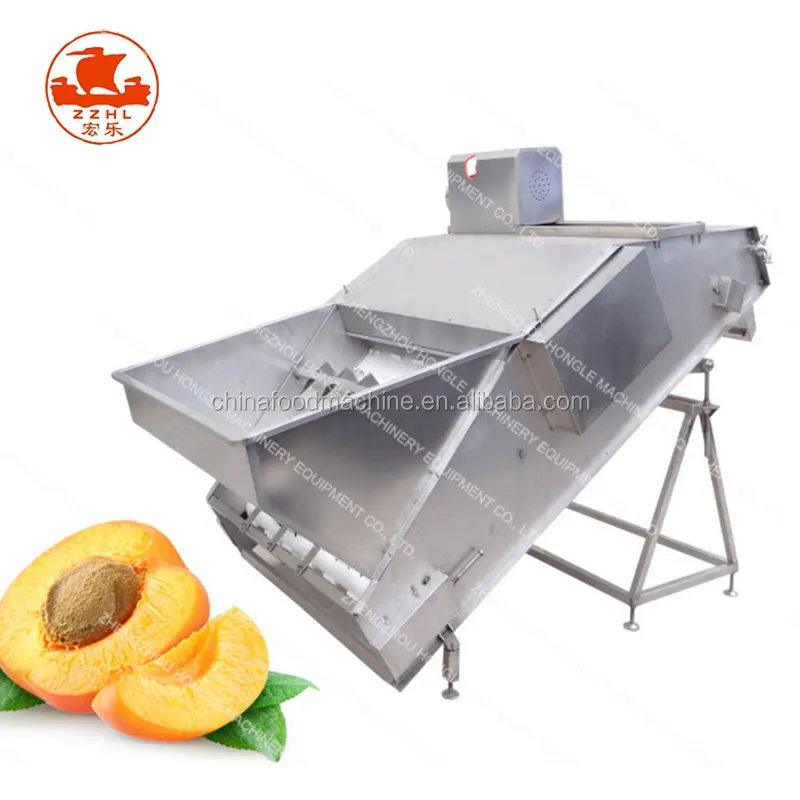 stainless steel yellow peach pitter washing peeling