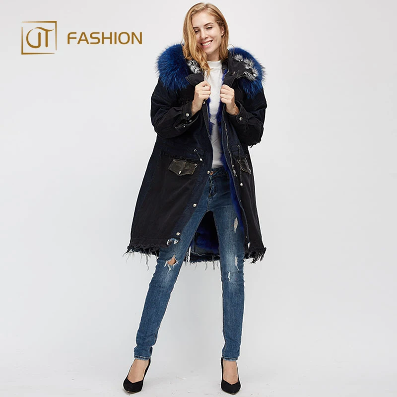 
New jtfur wholesale custom size fox fur collar hooded detachable inside parka chinese parka wool jackets with fur hooded 