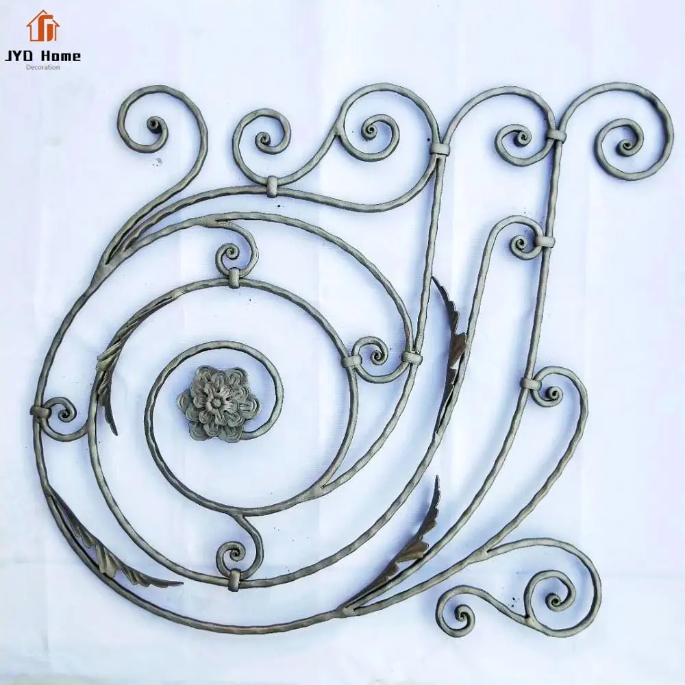 JYD Ornamental Wrought Iron Scroll Stair Railing Panels For Sale