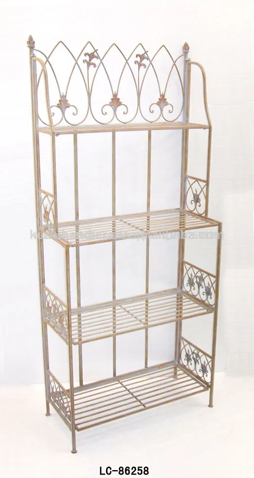 античный 4 уровня кованого железа кухонной полке