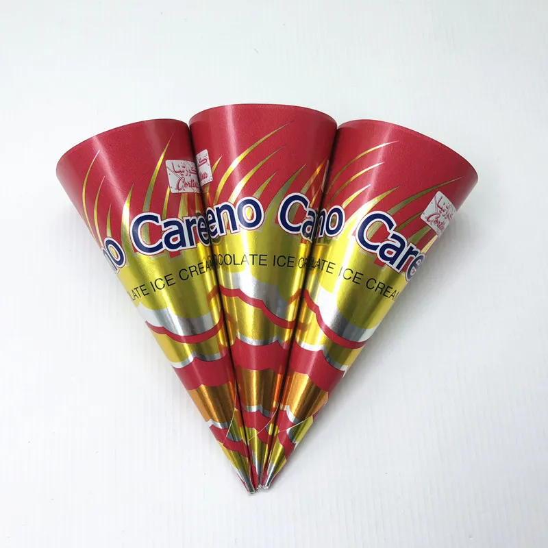 Custom printed Aluminum  Foil Kraft Ice Cream Paper Cone sleeve