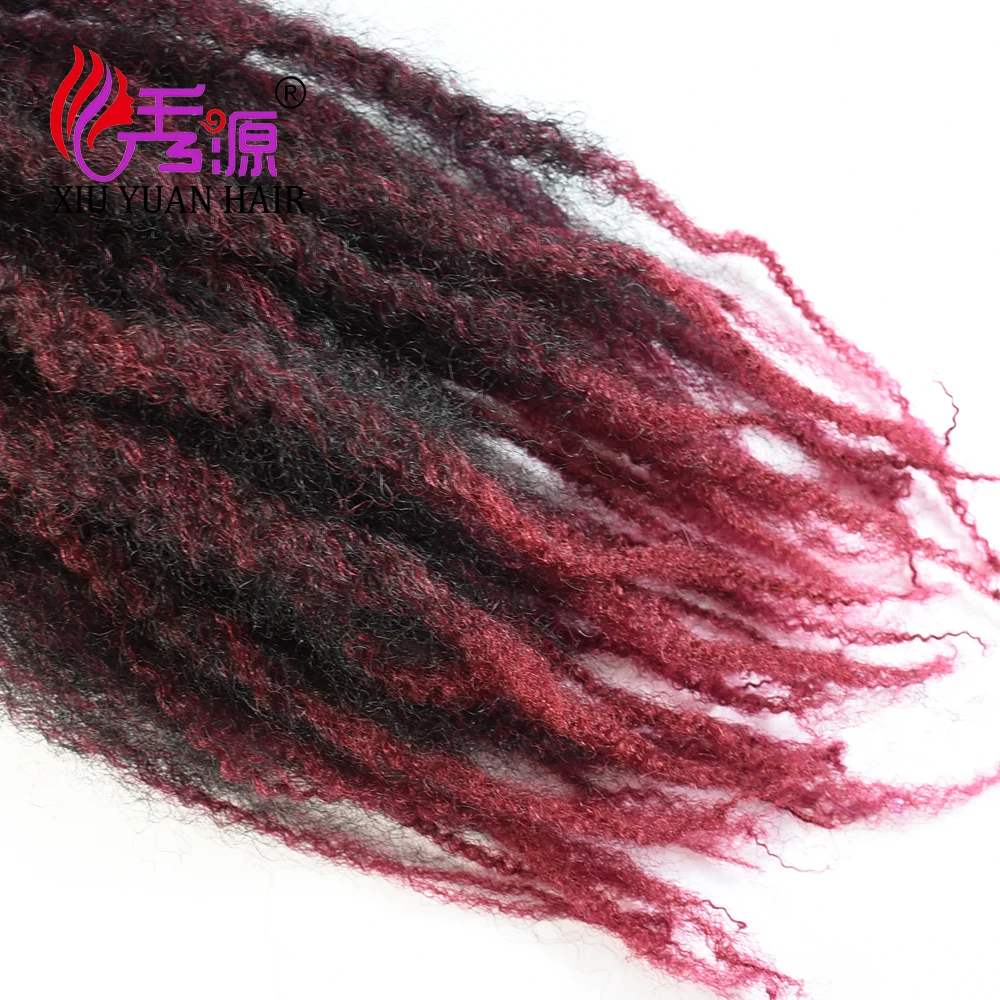 Wholesale 100% synthetic hair products marley afro kinky twist hair angels colored hair crochet braids