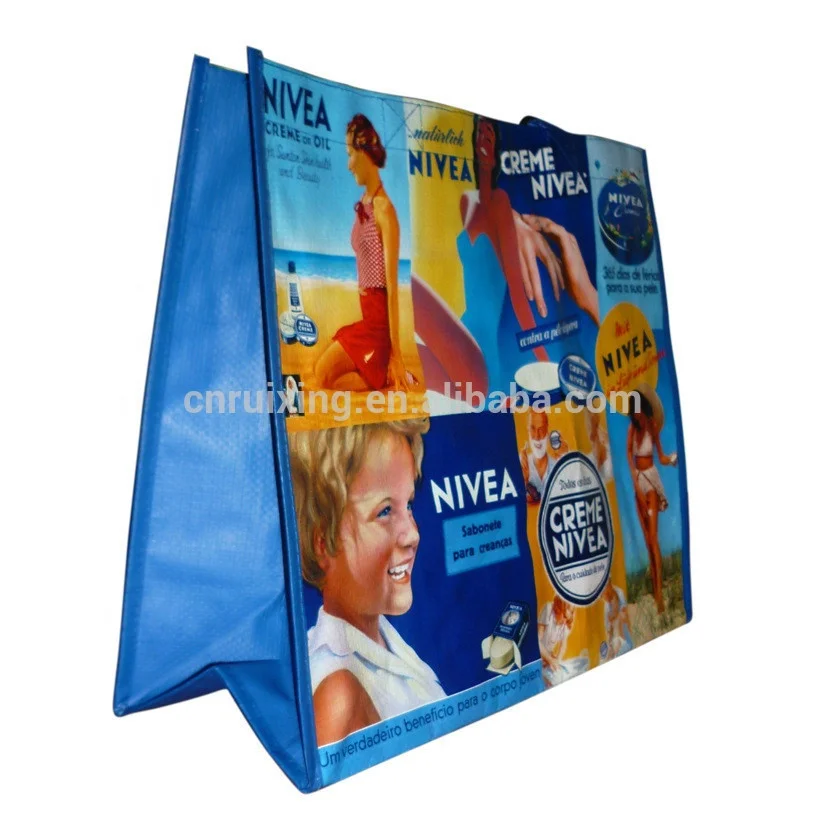 Тканая сумка, новая сумка для покупок, ламинированная ПП, рекламный индивидуальный логотип «X» Stitch RX061001 Ruixing CN;ZHE