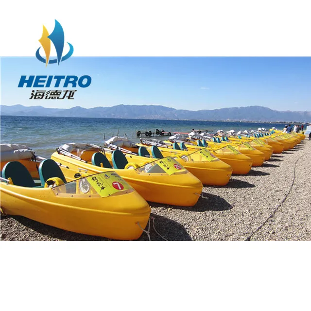outside amusement equipment adults pedal boat lake leisure watercraft PE pontoon floating fishing boat hot sale