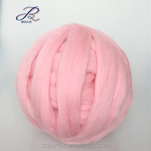 
15-23 Micron 100% Australia Merino Wool Roving Top Super Chunky Giant Thick Wool Yarn for Blankets 