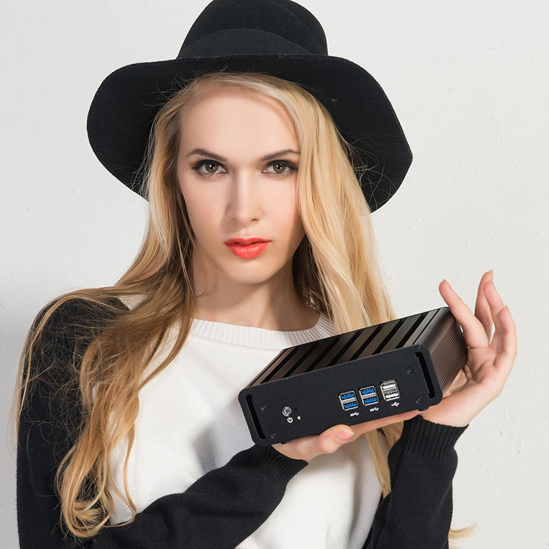 XCY Мини ПК процессор core i5 5200U небольшой безвентиляторный nuc компьютер 240 ГБ SSD win 10