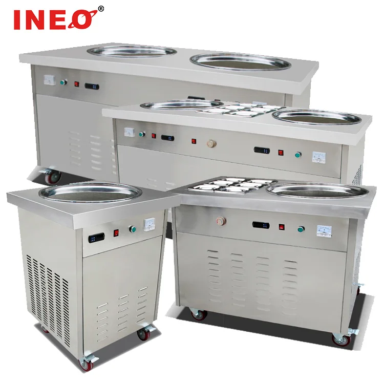Hot Sale Commercial Price Turkey  Philippine Thailand Single Flat Pan Roll Fry Ice Cream Thai Fried Ice Cream Machine