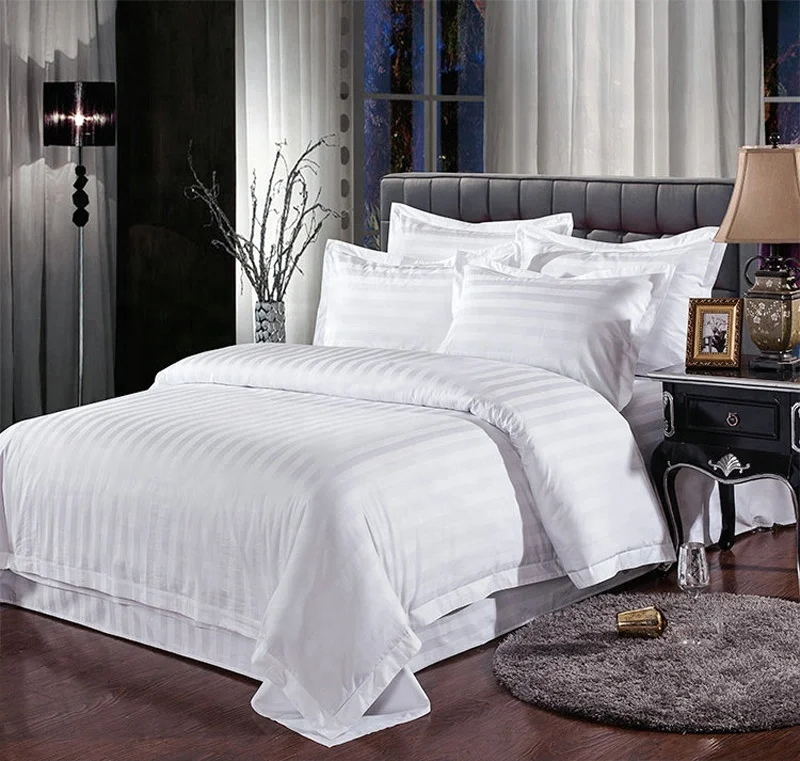 wholesale custom 100% cotton 5 star luxury hotel bed linen set