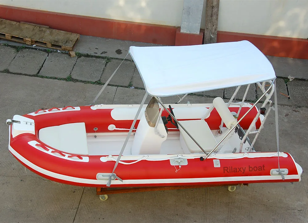 6 person rigid inflatable boat with sunshade
