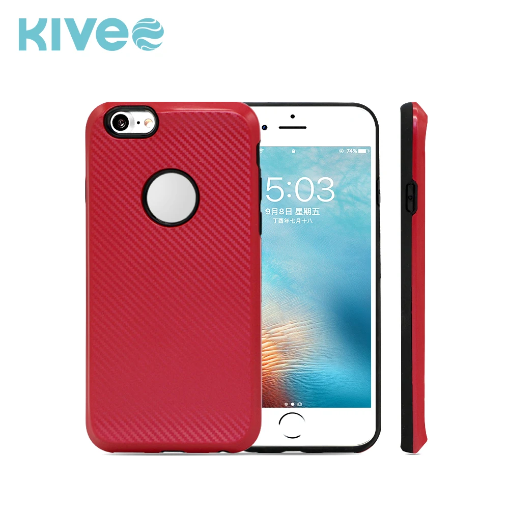 Углеродного Волокна Текстурированные дизайн окраски металла материала tpu и ПК мобильный телефон чехол телефон для i7 7 Plus