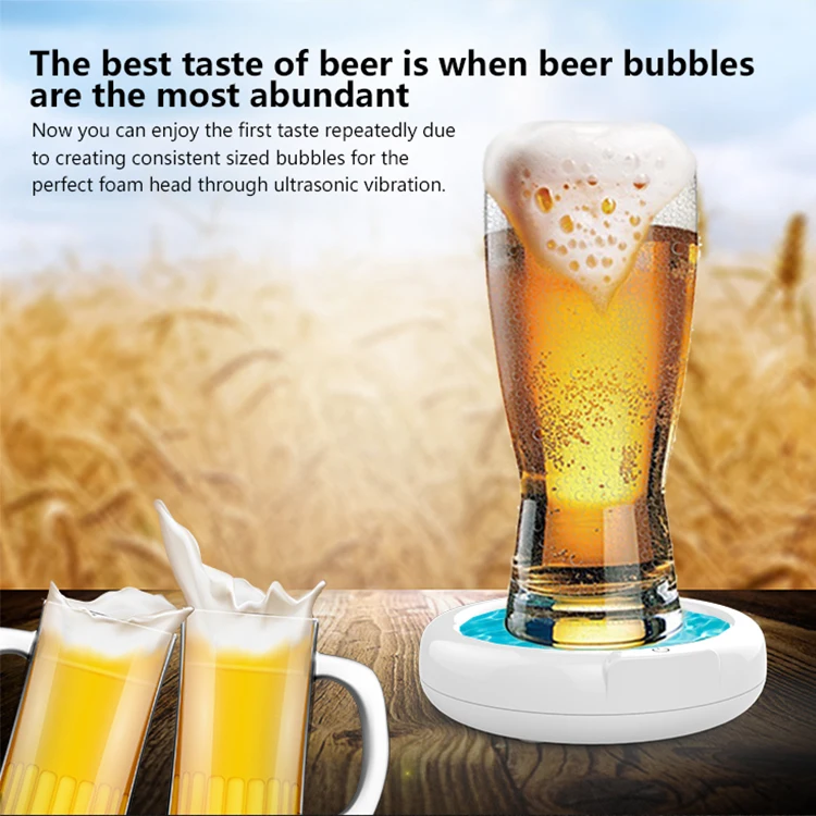 Direct Manufacturer Beer Bubbler Household Supersonic Foaming Machine Portable Beer Foam Maker Sonic Foamer for Ice Beer