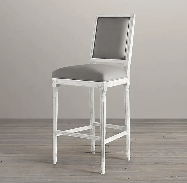 
wholesale Long legged solid wood antique bar stool with no arm dining chair armchair 