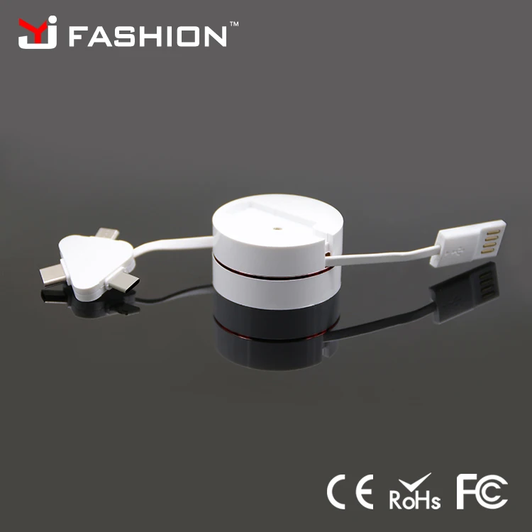 Новое поступление! IOS Type C Android 3in1 Micro Retractable USB Charging Cable для iPhone и Samsung