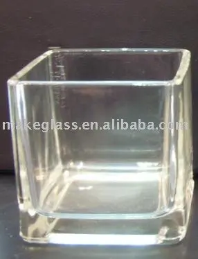 square glass jar/glass pot/candle holder
