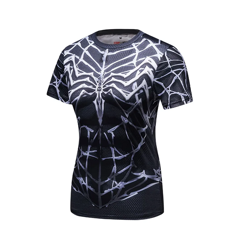 Work Out Apparel Woman Running Fitness Spiderman Dry Fit Tshirt