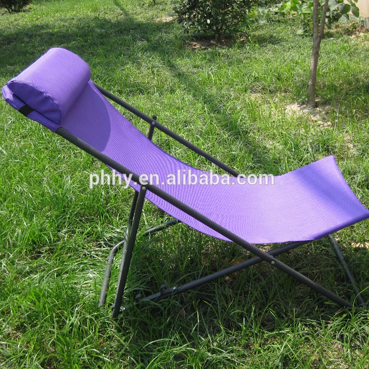 Beach folding chair with taslin fabric and pillow