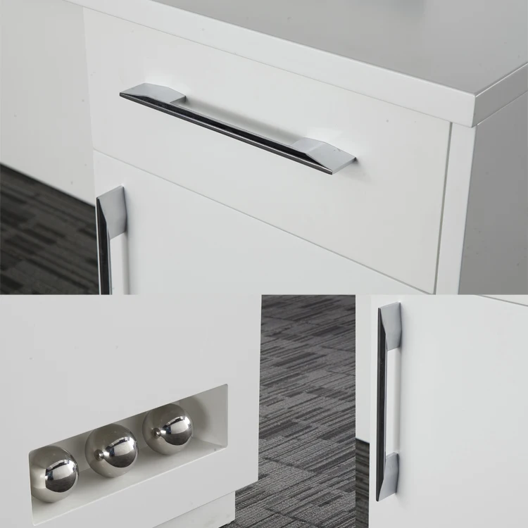 Лидер продаж, l-образный стоячий стол для салона красоты, металлический белый офисный стол для приемной