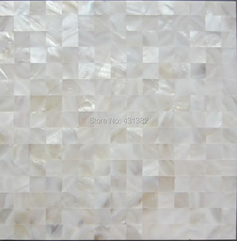 Hyrx Shell Mosaic Natural White Color Mother Of Pearl Tiles Flat 1
