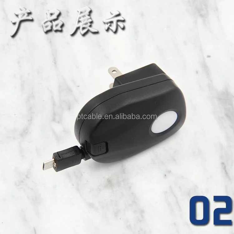 High speed retractable flat usb wall charger, wall charger usb