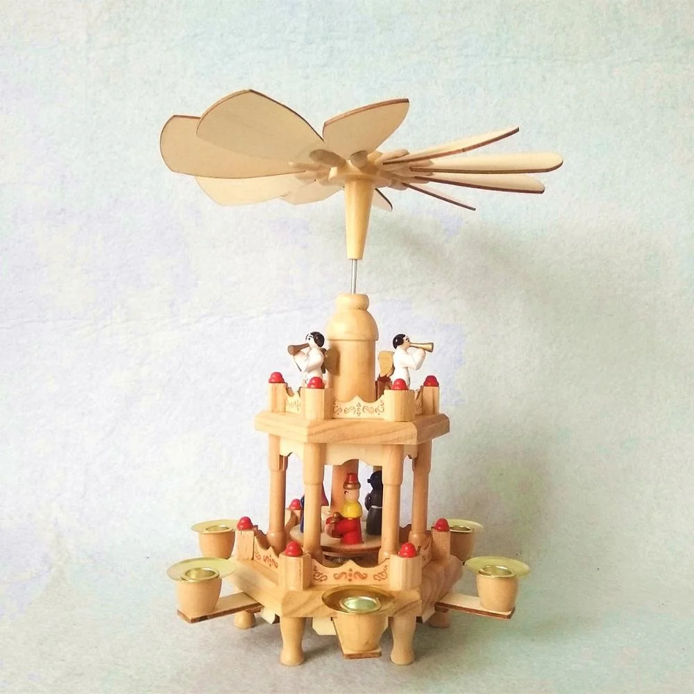 Небольшая немецкая Рождественская елка деревянная Пирамидка для праздничного украшения