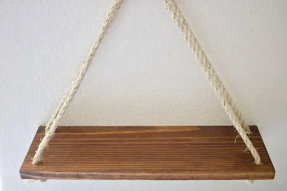 Large Handmade Rustic High Grade Pine Wood Hanging Book Wall Floating Shelf