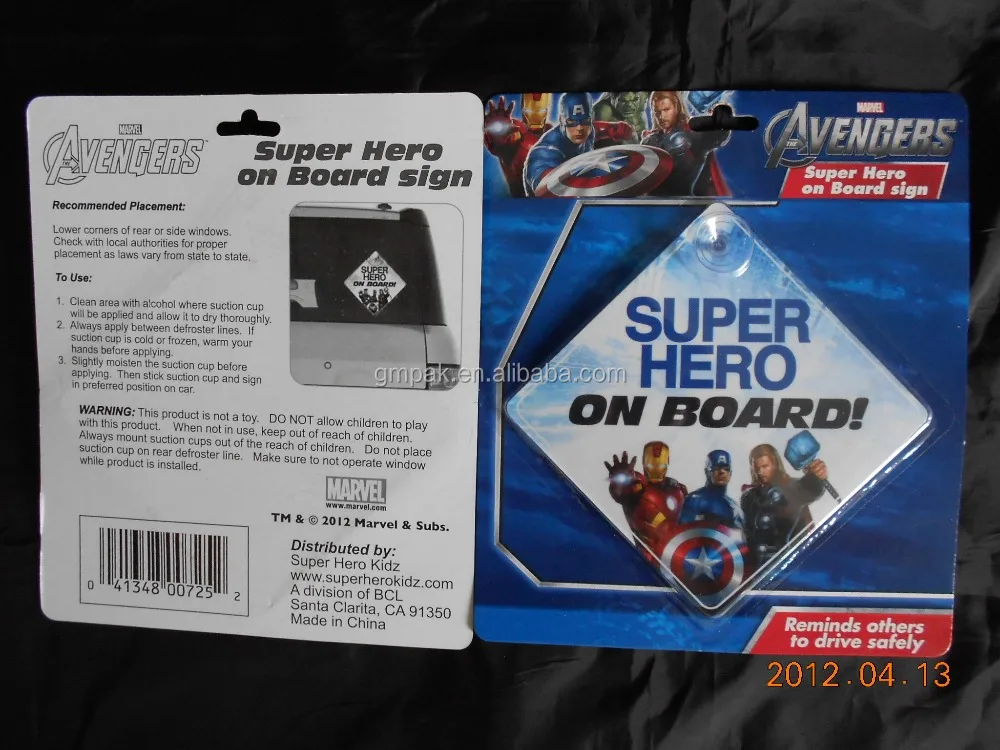 
Plastic Baby On Board PVC Suction Cup Car Window Sign Car Sticker 