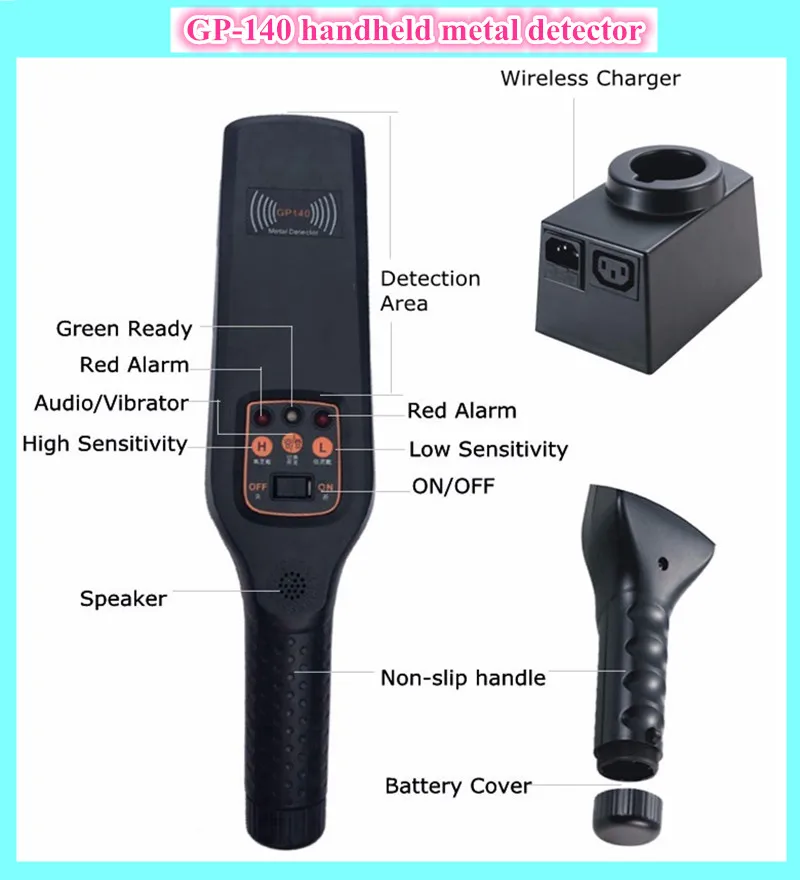 High sensitivity GP-140 handheld metal detector metal probe rod safety inspection instrument scanner