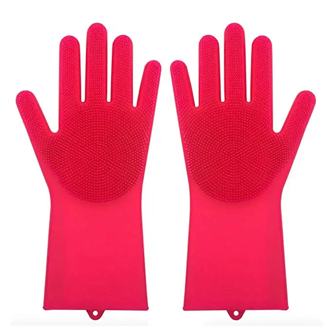 Silicone Dishwashing Gloves Silicone gloves with Scrubber