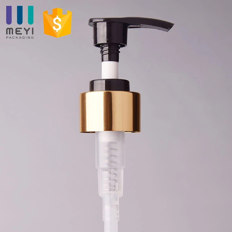 28/410 Aluminum shiny gold cosmetic soap dispenser pump penis pump lotion
