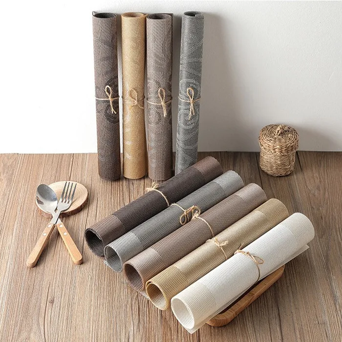 In Stock Top selling  pvc woven placemat for dining table