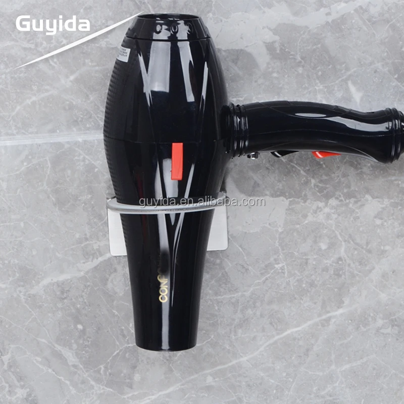 
Stainless steel Wall mounted stand up hair dryer hair straightener holder 