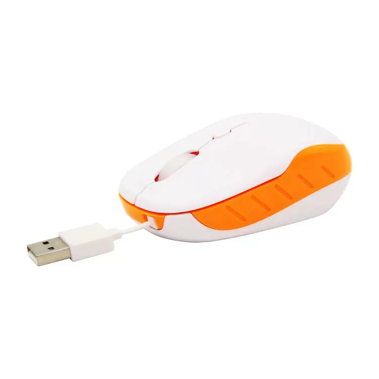 
Optical Slim Wired Touch Notebook Gaming Mouse With Retractable Cable For Laptop 