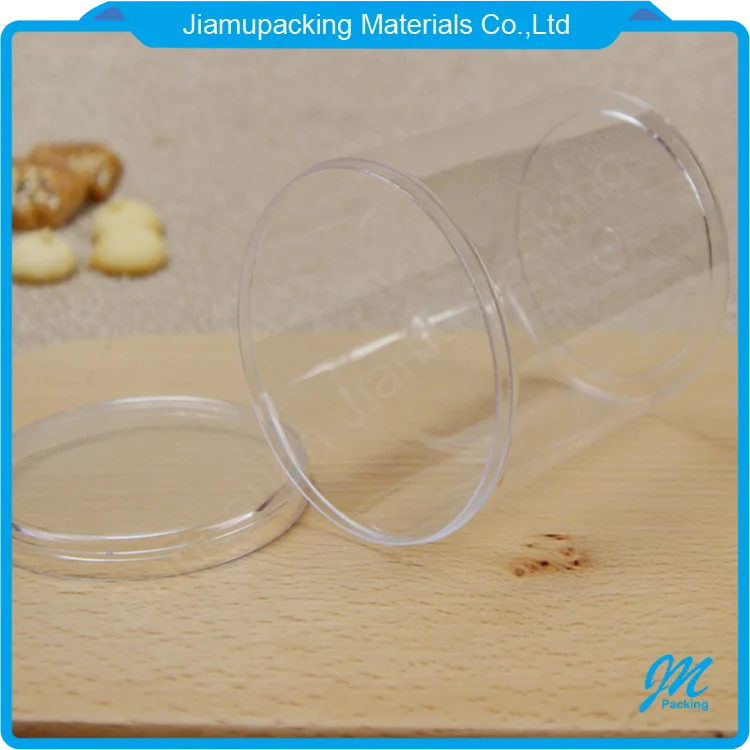 Custom clear plastic cylinder tube cookie and sweet candy container packaging box