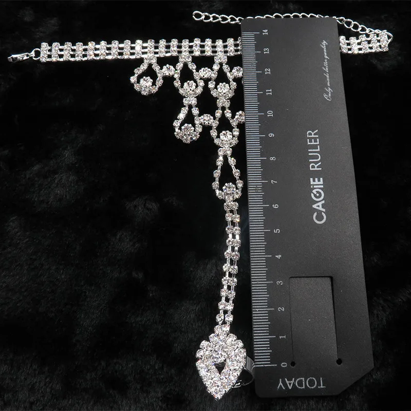 Online Wholesale sandals ankles  rhinestone jewelry foot chain G0015