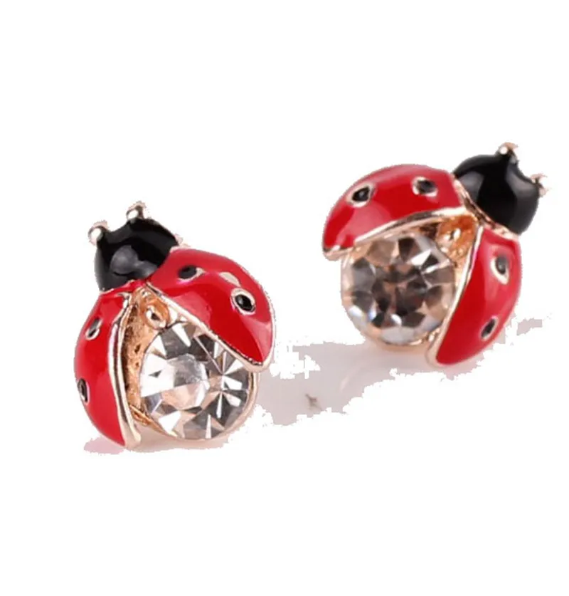 High quality lovely gold plated animal beetles Cheap Statement Stud earings for women 2019 New  Girls children Jewelry