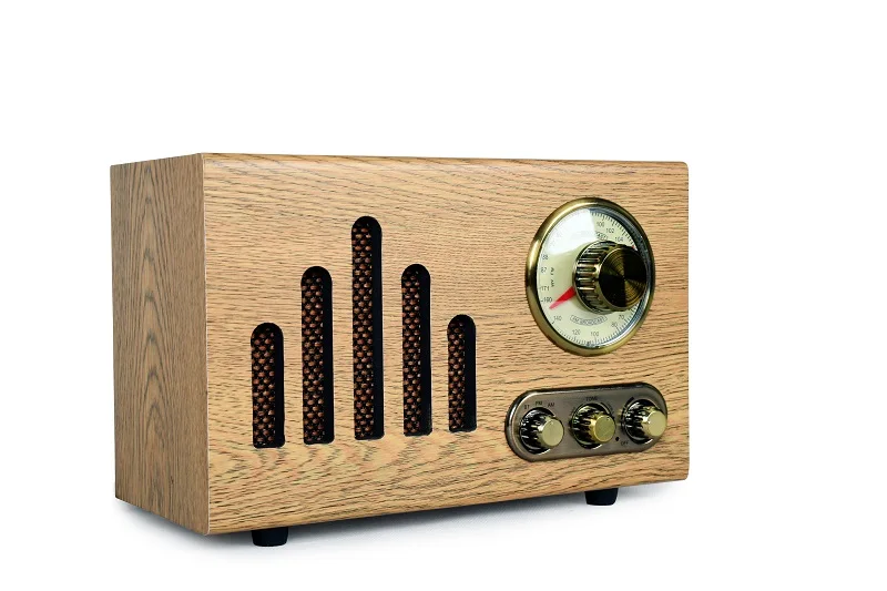 2019 BRANDNEW design vintage portable blue tooth speaker fm radio antique design wooden radio