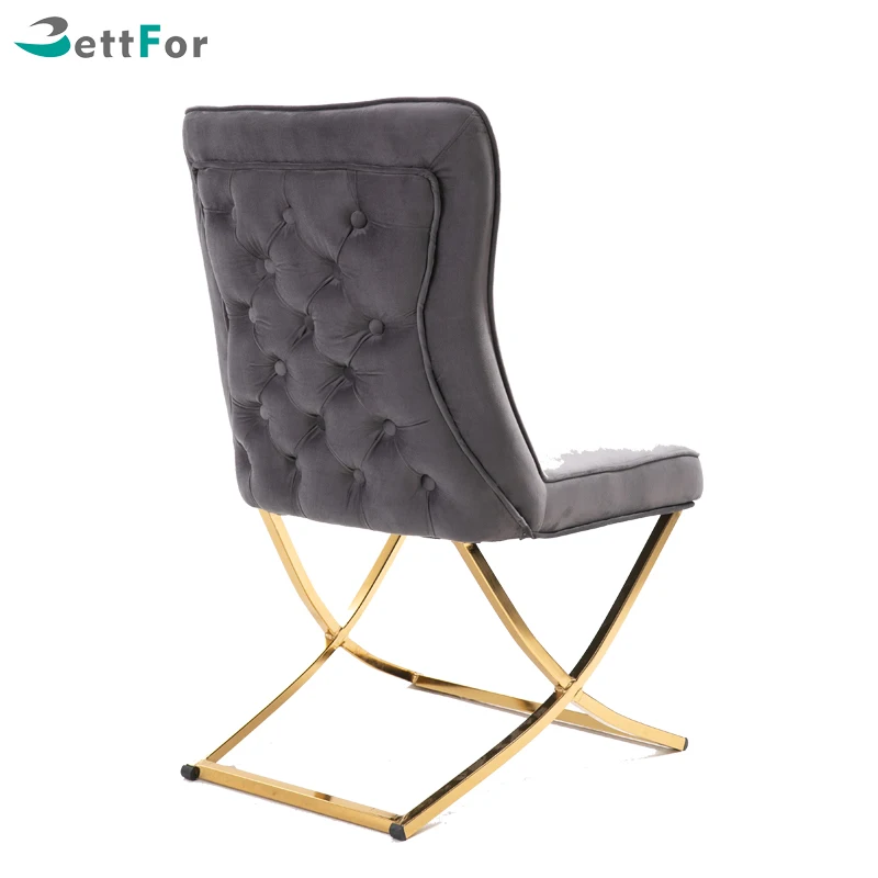 
X legs Velvet Metal Dining Chair 