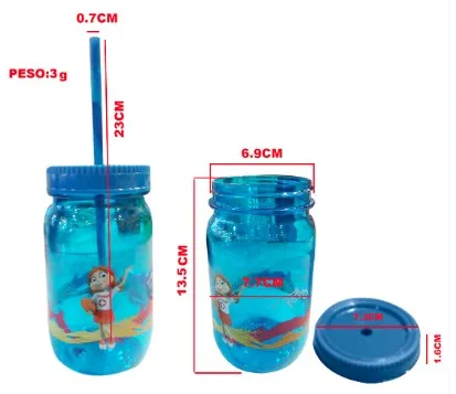 16oz Custom Plastic Mason Jar With Straw and Lid