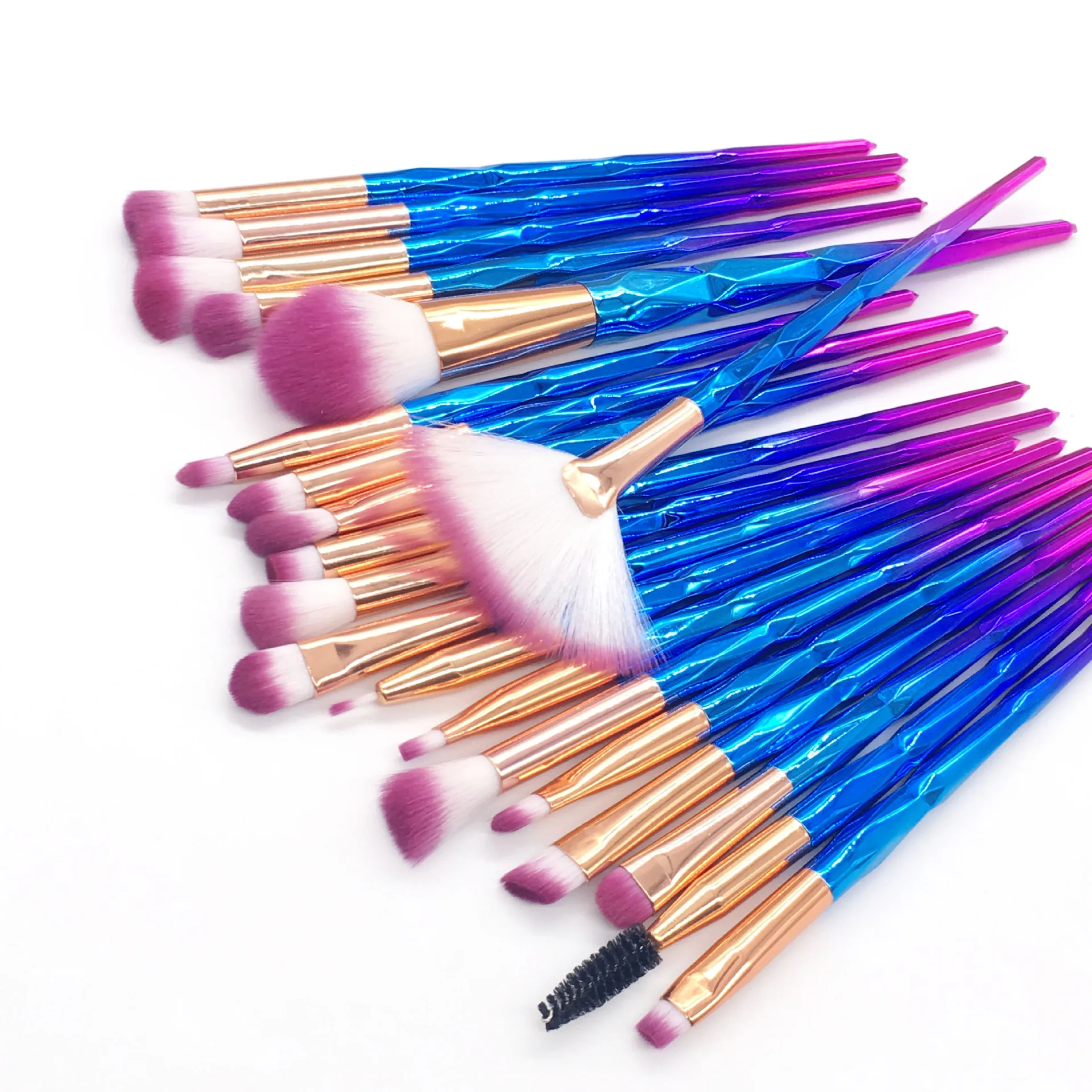 Modern Rainbow Your Own Brand Makeup Brush Set With Logo Filled Contour Matte Makeup Brush