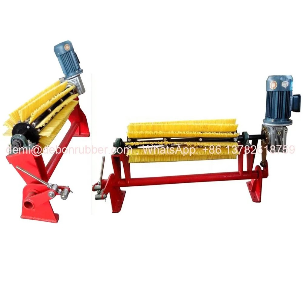 Motorized belts cylindrical cleaning roller brush cleaner belt conveyor