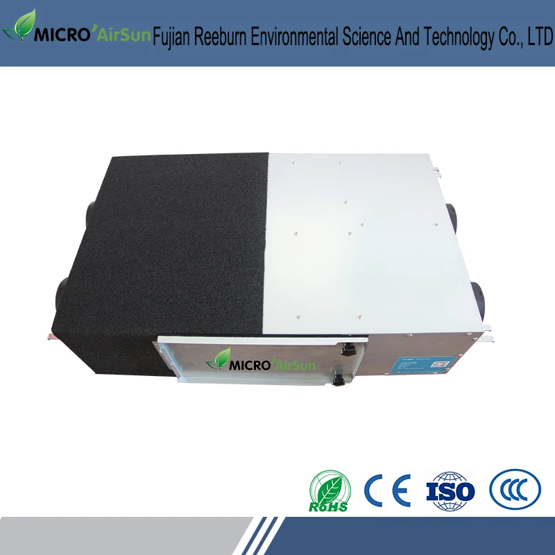 Wall mounted positive air pressure ventilation system with touch screen control panel