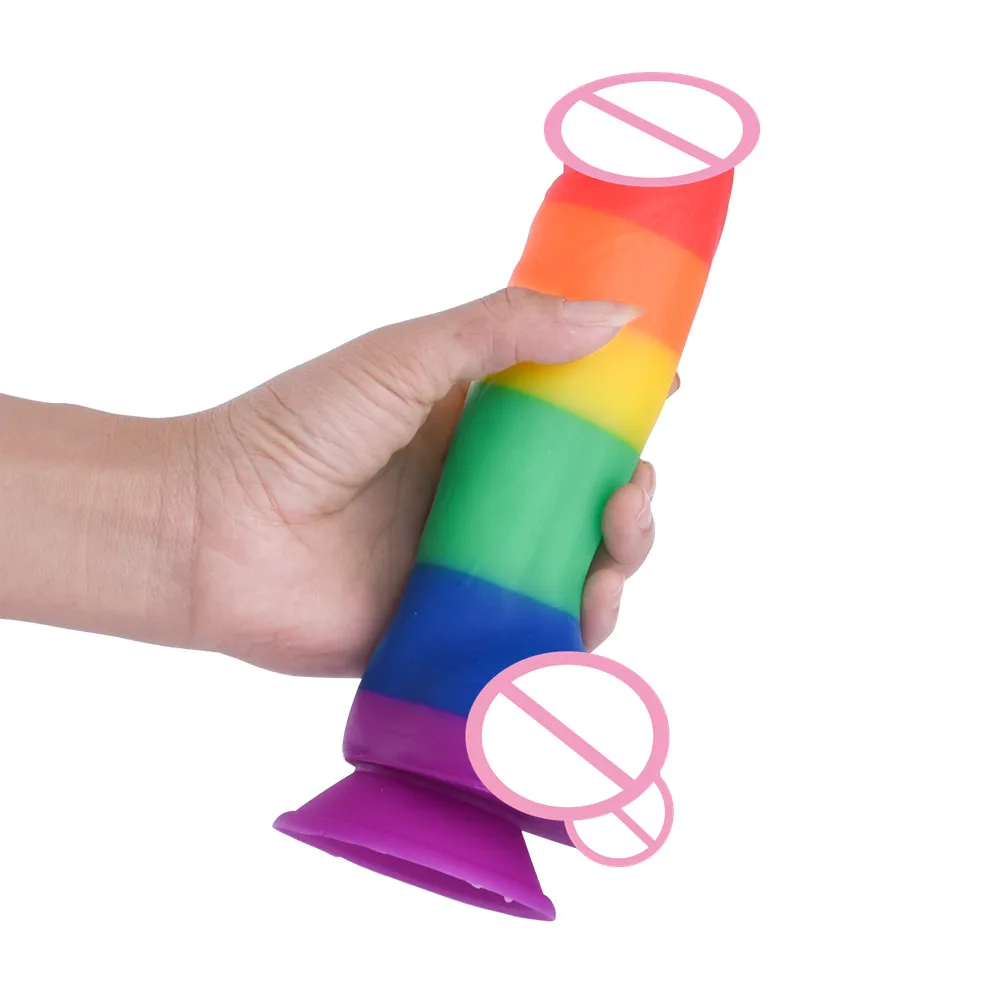 
Realistic Huge Dick Rainbow Dildo With Suction Cup Faked Penis Sex Toy For Woman Erotic Adult Game  (60812224052)