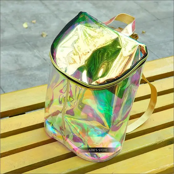 Iridescent Transparent Clear Vinyl Fabric Rainbow PVC Sheet