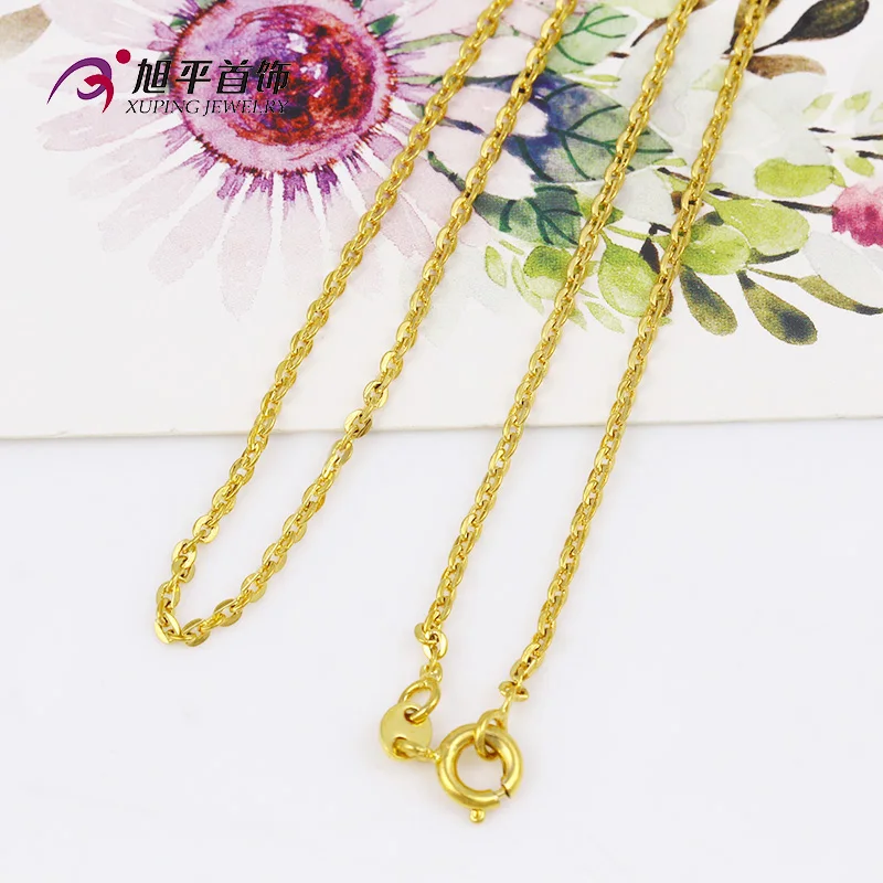 xuping jewelry brass gold plated chain, women fashion cheap sell lots of necklaces