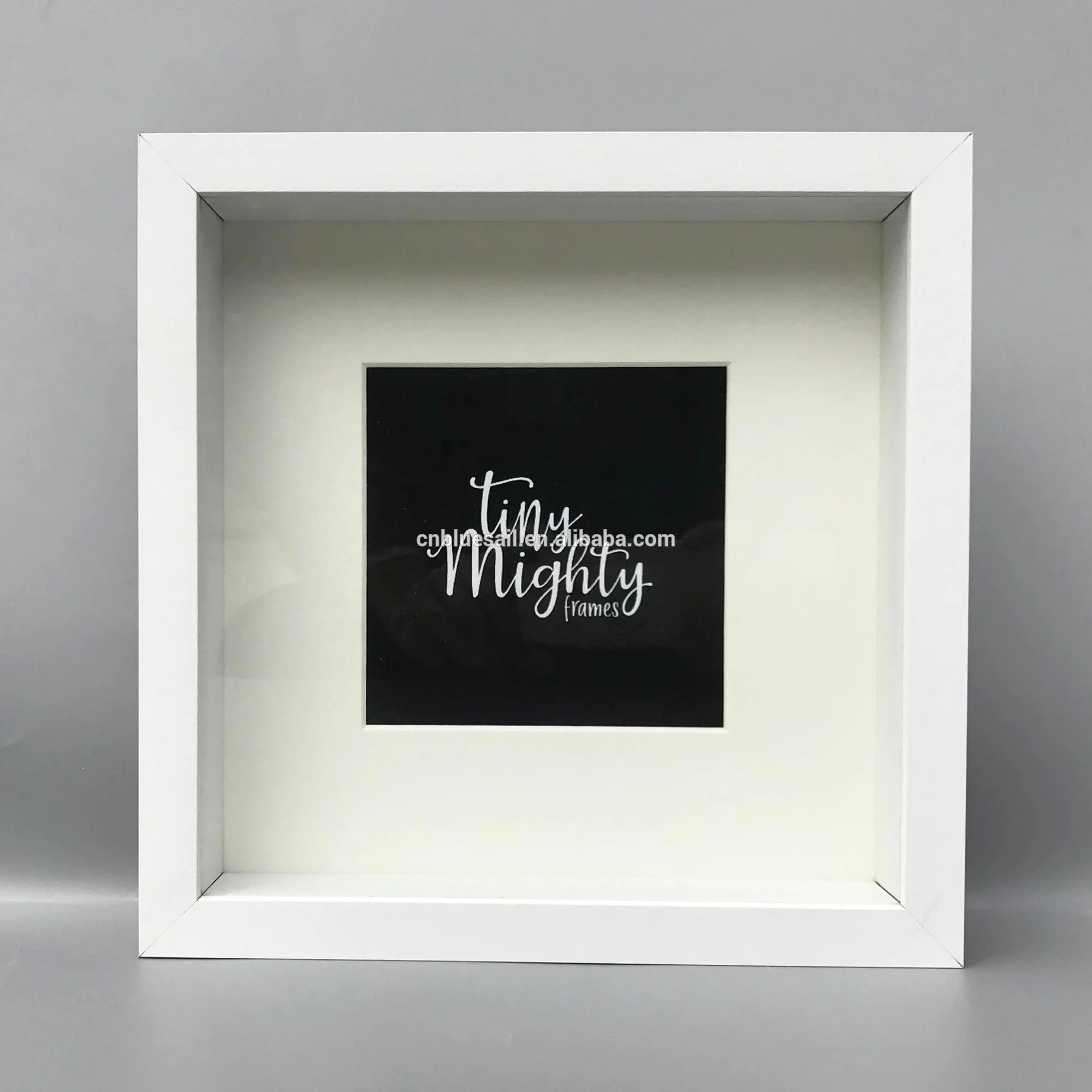 23x23cm deep display frame, shadow box frame with picture mount, typical glass Ribba frame